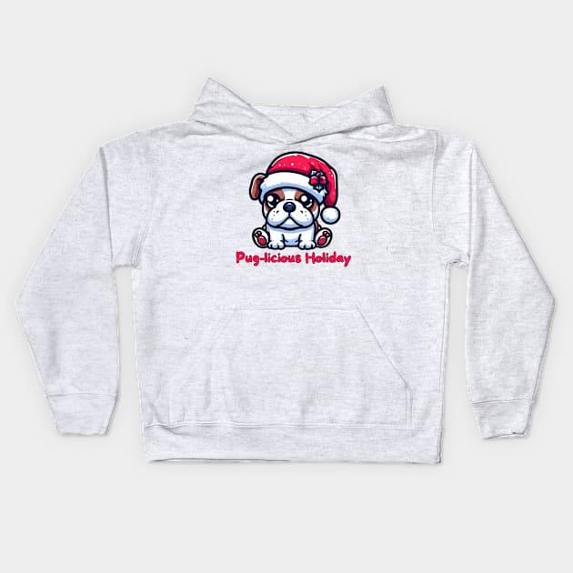 Merry Pugmas Kids Hoodie by Japanese Fever